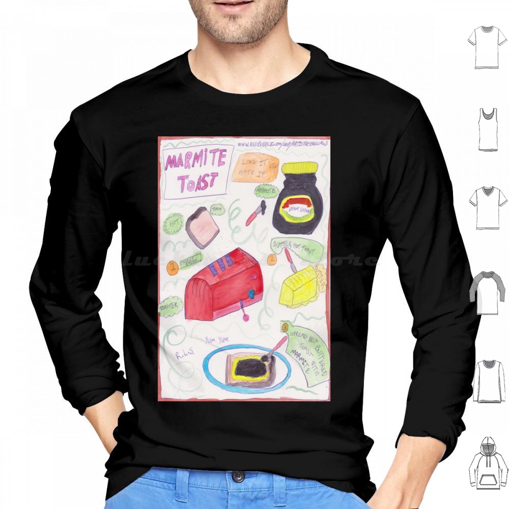 Food And Snacks Ideas - รักหรือเกลียด? เสื้อฮู้ดผ้าฝ้ายแขนยาว Artistrebeccals Marmite Love It