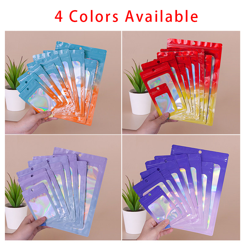 Food Snacks In Usa - ถุงซิปสี่เหลี่ยมสีโฮโลแกรม, ถุงพลาสติกเกรดอาหารที่ปิดผนึกได้, เหมาะสำหรับผลไม้อบแห้ง, บรรจุภัณฑ์แยกสำหรับขนมขบเคี้ยวแบบแห้ง