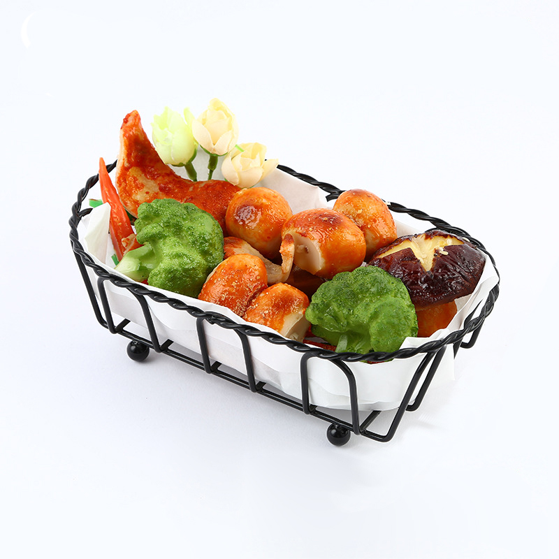 Korean Food Snacks - ตะกร้าเฟรนช์ฟรายส์, เครื่องใช้บนโต๊ะอาหารเกรดอาหาร, ถาดขนมปังอาหารจานด่วนแบบตะวันตก, เครื่องมือในครัว, ตะกร้าไก่ทอดเกาหลี