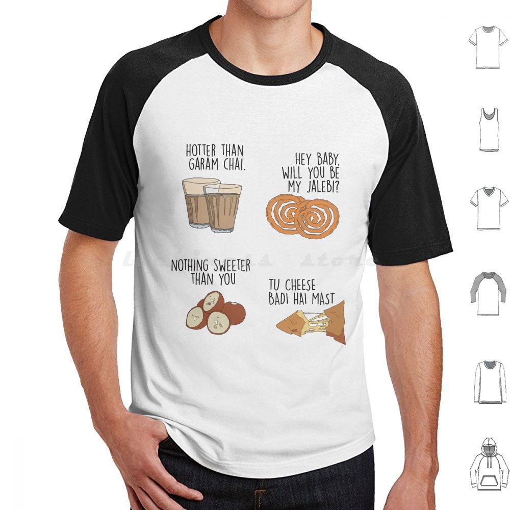 Food Snacks In India - แพ็คอินเดียน เสื้อยืด Snack Lines ไซส์ 6XL