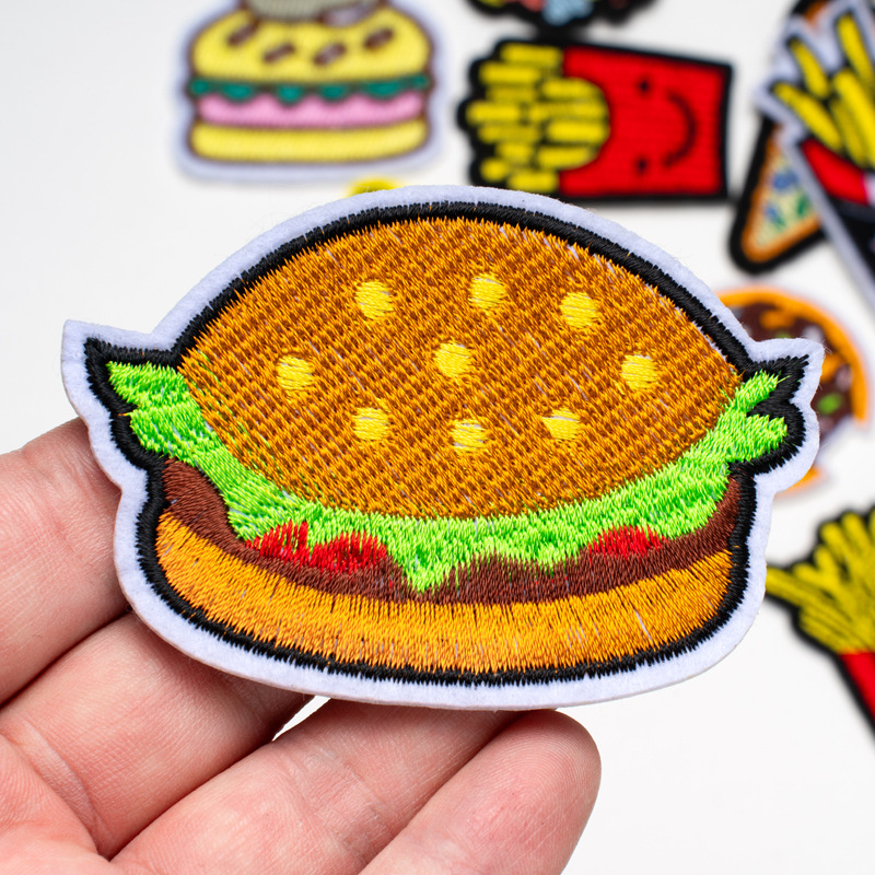 ชุดอาหารฟาสต์ฟู้ดปักผ้าแอพพลิเ - Food Snacks Pictures บทวิจารณ์และราคา