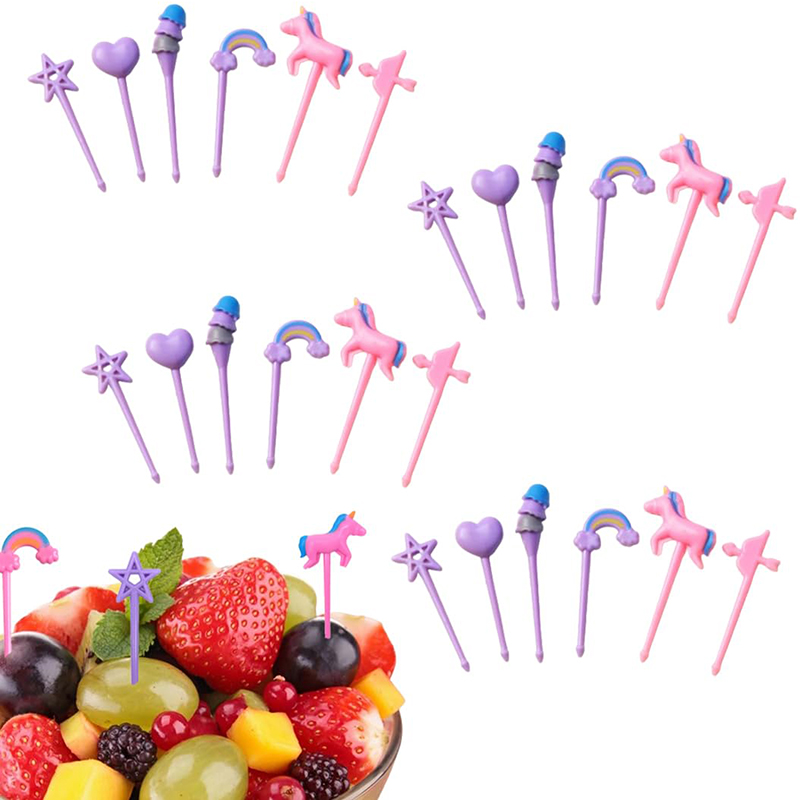 ส้อมผลไม้สําหรับเด็กเด็กพลาสติ - Food Snacks For Kids Party บทวิจารณ์และราคา