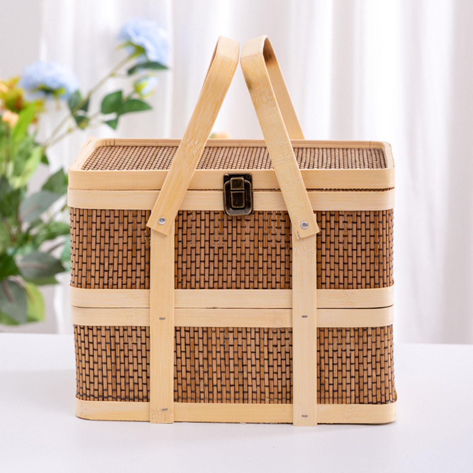 ตะกร้าปิกนิกแบบสาน, ตะกร้าเก็บ - Snacks Food Hamper Basket บทวิจารณ์และราคา