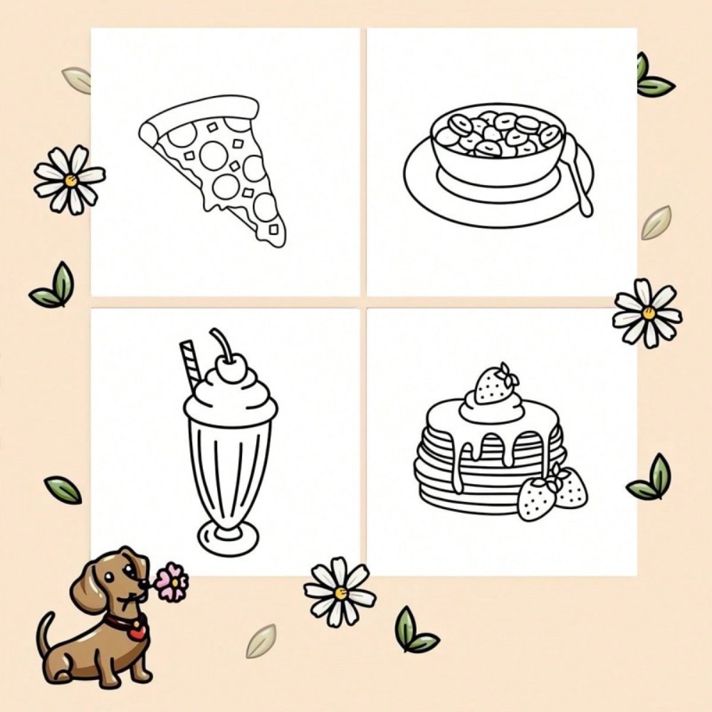 สมุดระบายสีอาหารและขนม 24 หน้า - Food And Snacks Coloring Pages บทวิจารณ์และราคา